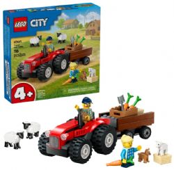 LEGO CITY - TRACTEUR AGRICOLE ROUGE AVEC REMORQUE ET MOUTONS #60461